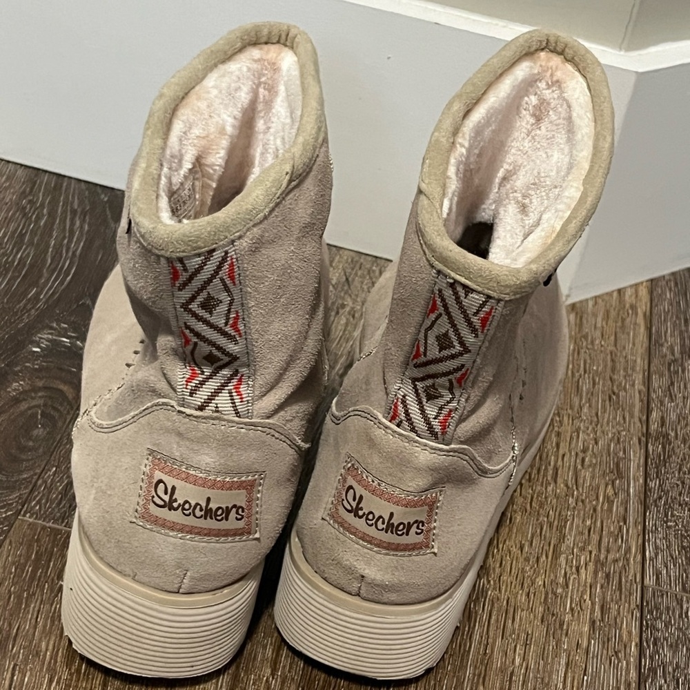 Skechers Beige Suede Boots - Picture 2 of 9
